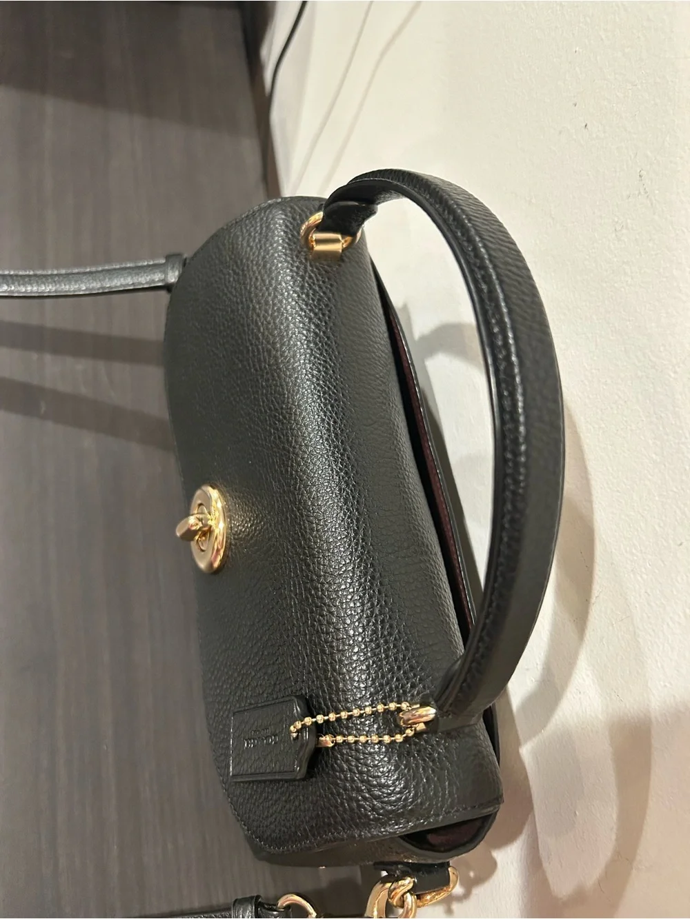 Coach Marlie Top Handle Satchel Shoulder Bag Black Leather Style #C1557